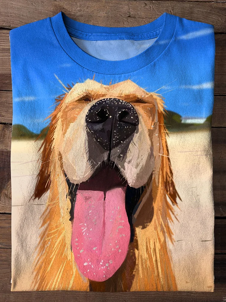 Funny Cute Dog Art Print T-shirt