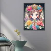 >SALE<5D DIY Full Round Drill Diamond Painting Flower and Girl Kit Home Decor 50x60cm