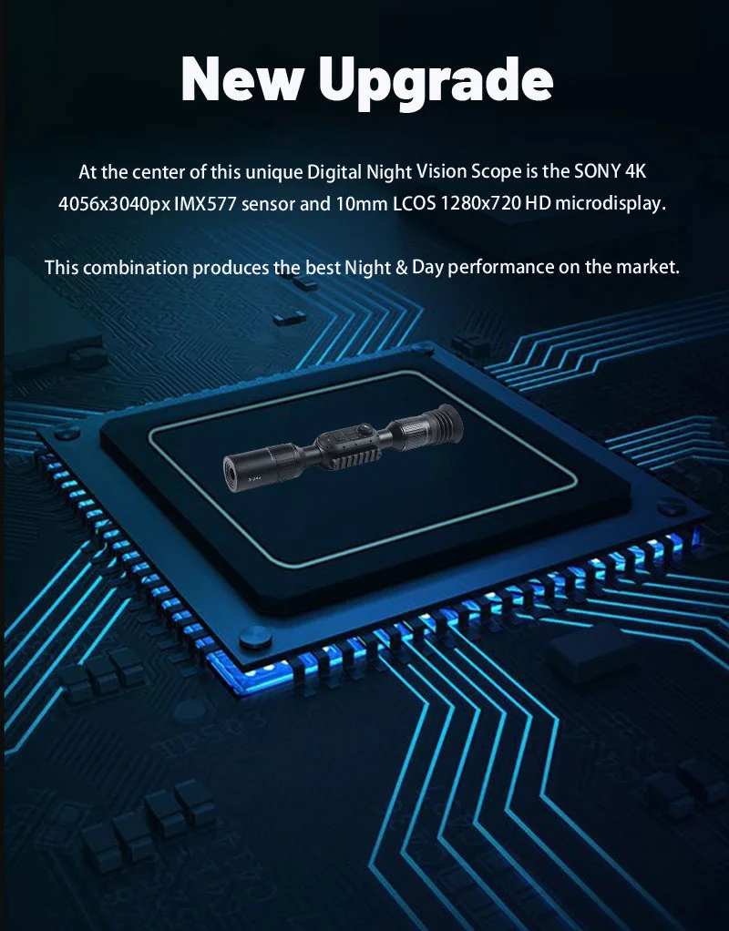 4K Digital Night Vision Scope HD Sony Sensor 4 Cores 3-24X Tactical Sight Hunting Smart Night Vision Weapon Riflescope