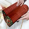 (US Local)DIY Knitted Diamond Art Wooden Coin Pouch with Chain 5D Diamond Painting Purse