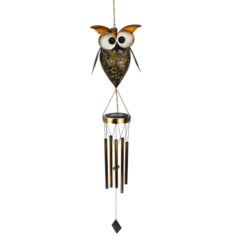 

Owl Solar Wind Chimes Lights Animal Outdoor Garden Patio Hanging Lanterns, 501 Original