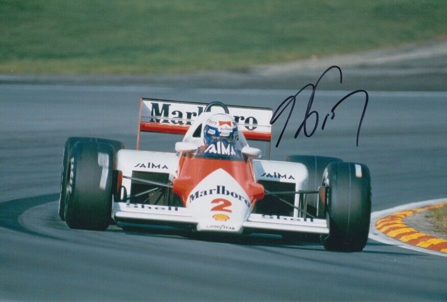 Alain Prost Hand Signed 12x8 Photo Poster painting F1 Autograph Marlboro McLaren 4