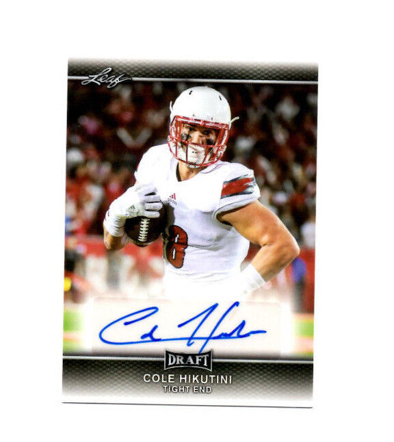 Cole Hikutini Louisville Cardinals signed autograph 2017 Leaf Draft rookie card