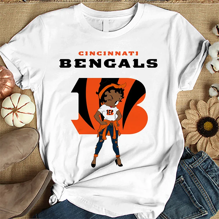 Cincinnati Bengals Women's White Relaxed T-Shirt