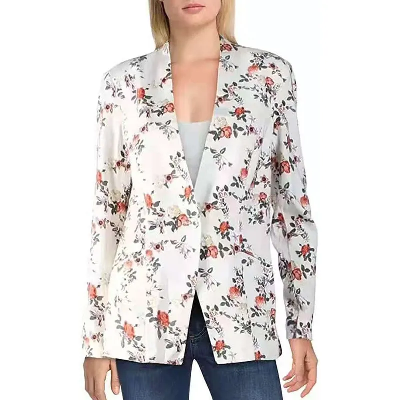 Fashion Trend Women Lapel Leopard Print Long Sleeves Suit Jacket Elegant Fall Winter Office Lady Cardigan Coat Casual Streetwear