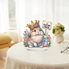 (US Only)2D Flat Easter Rabbit DIY Desktop Diamond Art Kit Easter Rabbit Cheer Home Decor