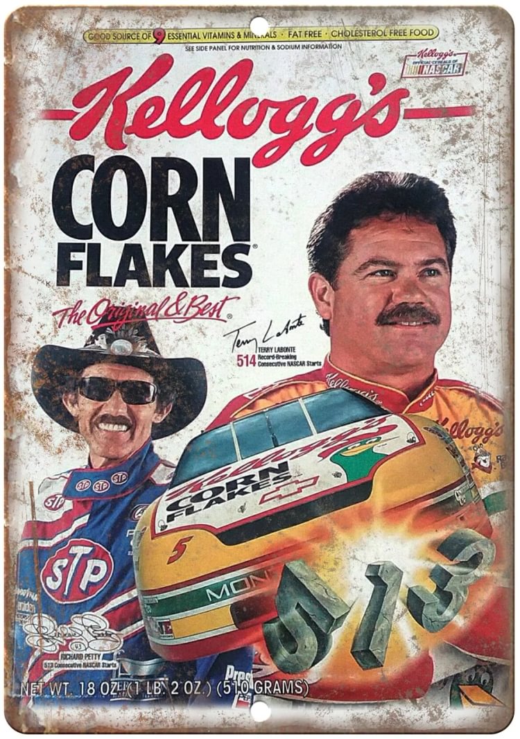 Kelloggs Corn Flakes NASCAR STP - Vintage Tin Signs/Wooden Signs - 20*30cm/30*40cm