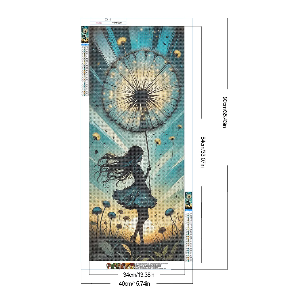 Diamond Painting - Full Round Drill - Dandelion Girl(Canvas|40*90cm)