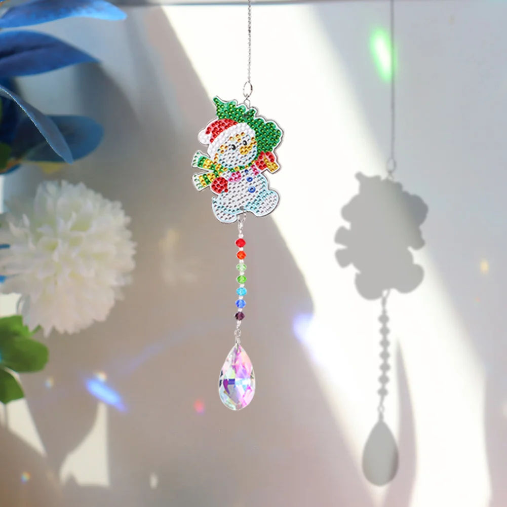 DIY Diamond Painting Sun Catcher - Snowman