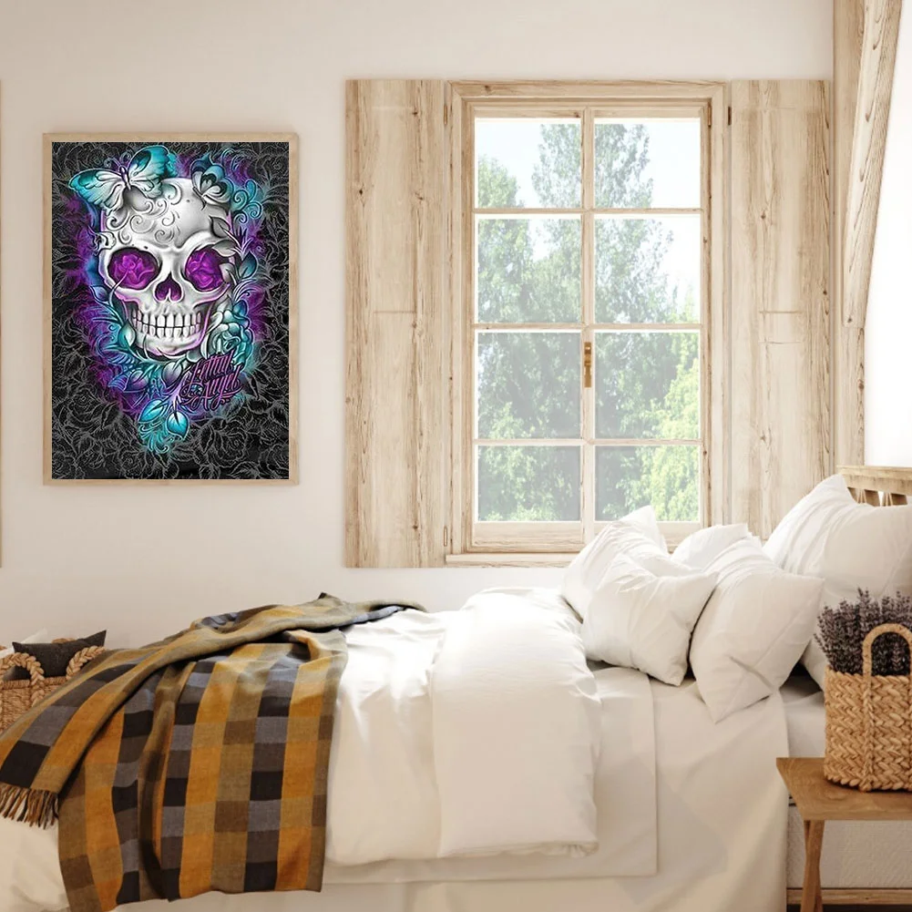 Rose Skull Diamond Painting Kits Full Round Drill Home Wall Art Decor