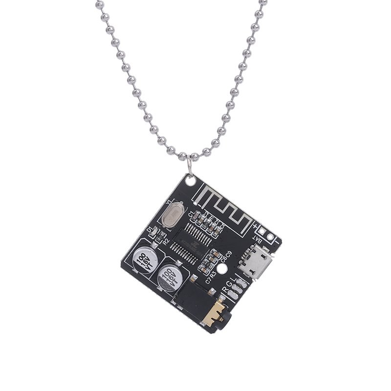 Cyberpunk Futuristic Electronic Street Black Large Necklace