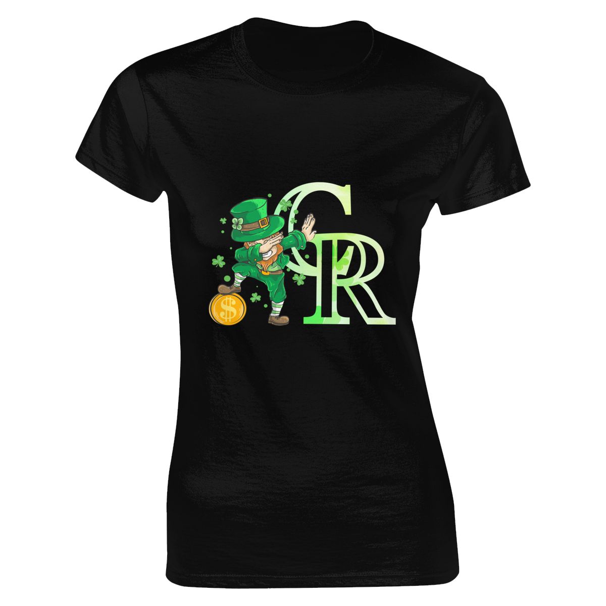 Colorado Rockies St Patrick's Day Dabbing Leprechaun Women's Short-Sleeve Cotton Tee