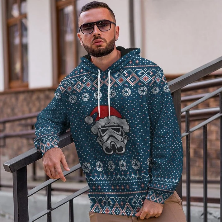 Unisex Blue Ugly Christmas Sweaters 3D Print Hoodies