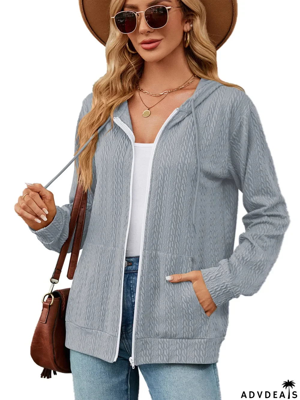 Women's Striped Stitching Solid Color Long Sleeve V-neck Coat