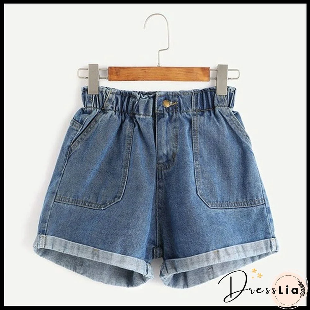 S-5XL Women's Fashion Summer Sexy Slim Fit Denim Shorts Girl's High Waist Jean Shorts Jeans Pants