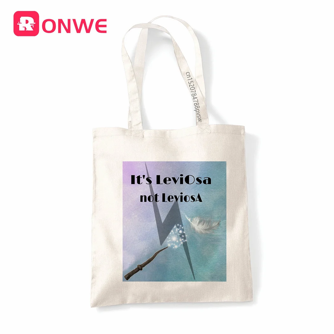 It's Leviosa Not LeviosA Reusable Women Shopping Canvas Bag Girl Tote Eco Shopper Shoulder Bags,Drop Ship