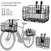 Bike Front Rear Basket Fold-Up Bicycle Cargo Rack Metal Wire Ebike Travel Basket