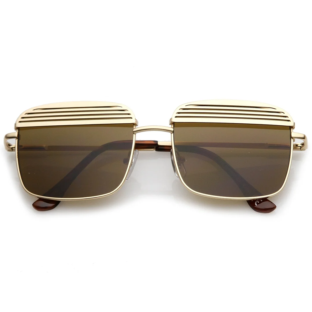 Modern Ultra Slim Arms Metal Cover Super Flat Lens Square glasses 53mm