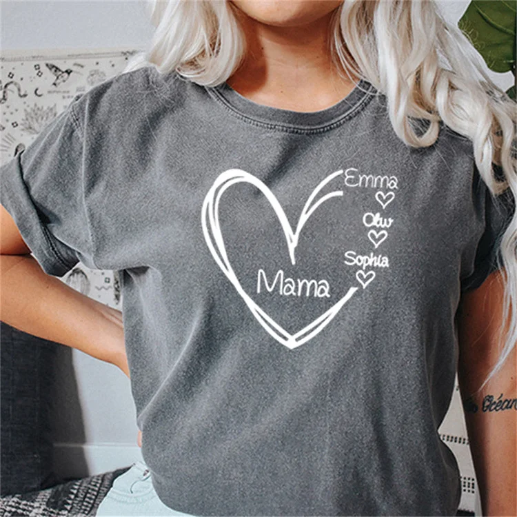 Custom Personalised Mother T-shirt, with Children's Names, Mother's Day Gift, New Mum Gift