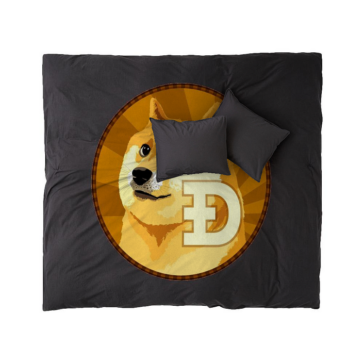 Dogecoin Logo, Logo Parody Duvet Cover Set
