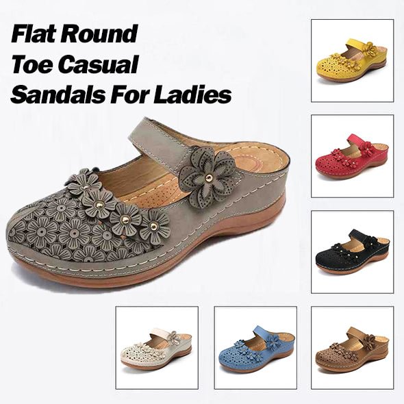 FLAT ROUND TOE CASUAL SANDALS