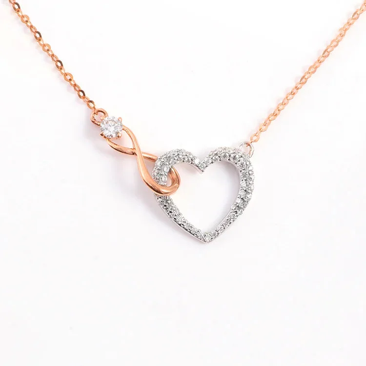 For Daughter - S925 Mother & Daughter Unbreakable Connections are Forged with Love Infinity Heart Necklace