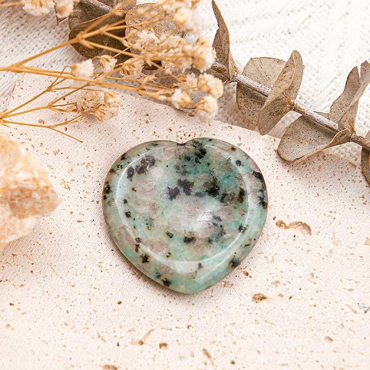 Dalmatian Jasper Heart Worry Stone