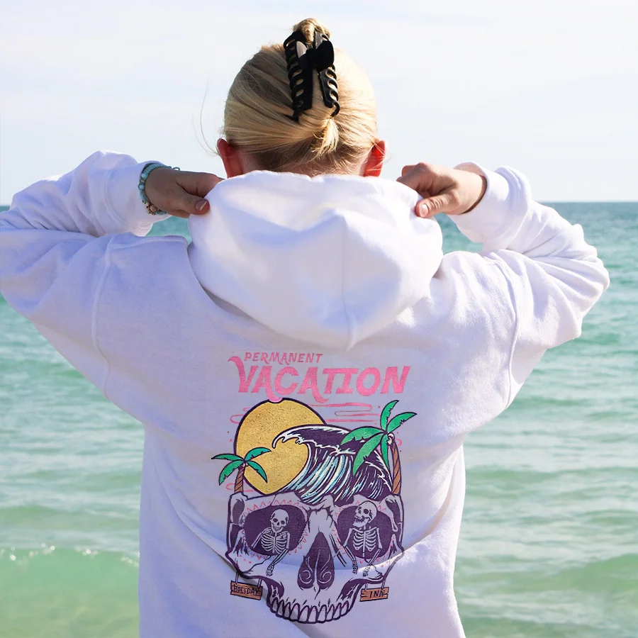 Permanent Vacation Printed Women's Hoodie