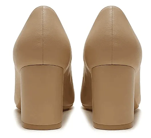65mm Women Chunky Heels Comfortable Middle Block Heel Pumps-vocosishoes