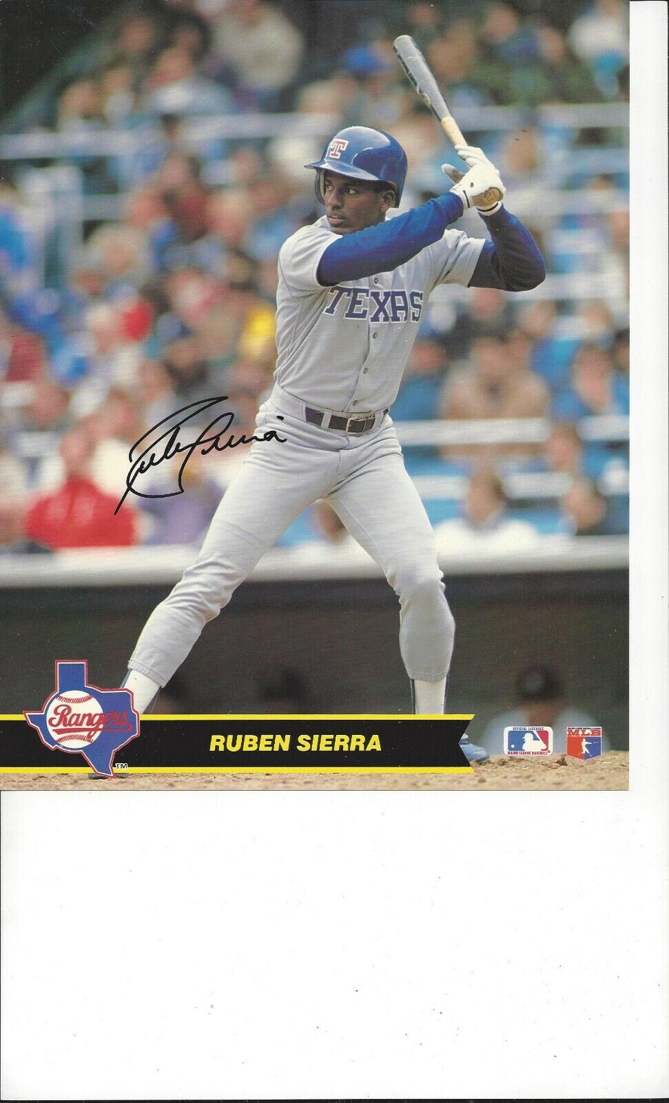 Ruben Sierra Autographed 8x10 Texas RangersRare B888