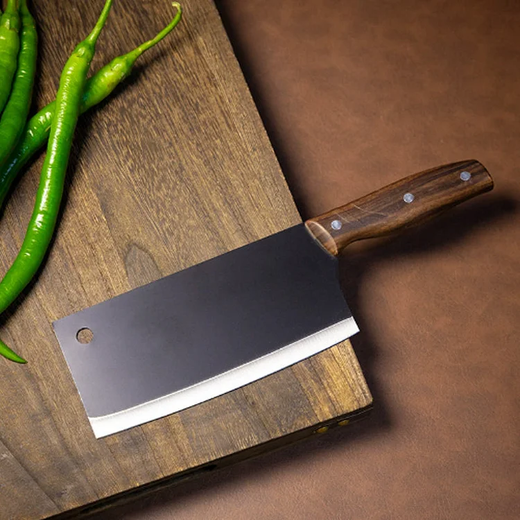 Stainless steel dual-purpose kitchen knife for chopping and slicing