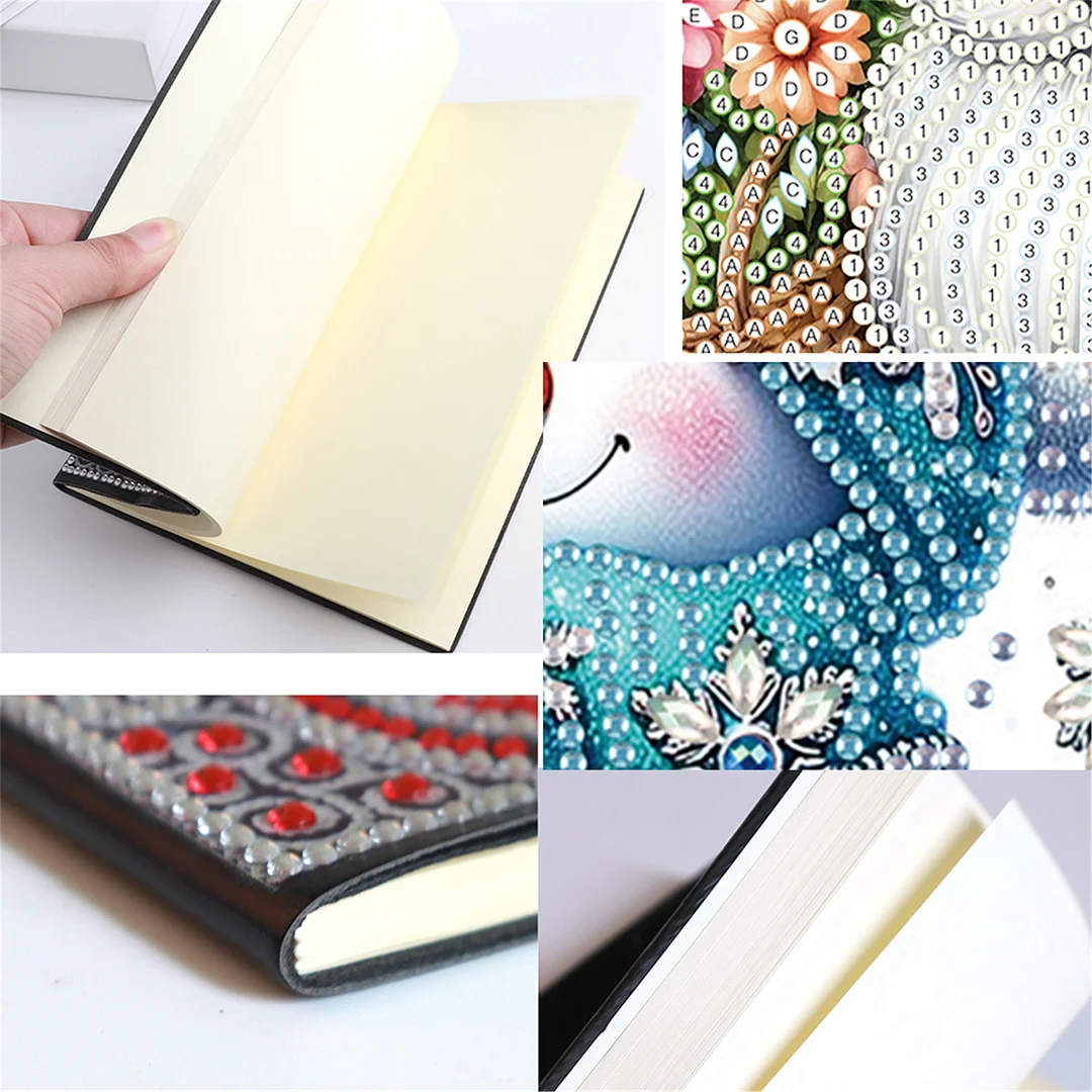 2pcs Snowman Partial DIY 50 Pages A5 Diamond Painting Notebook for Study Home