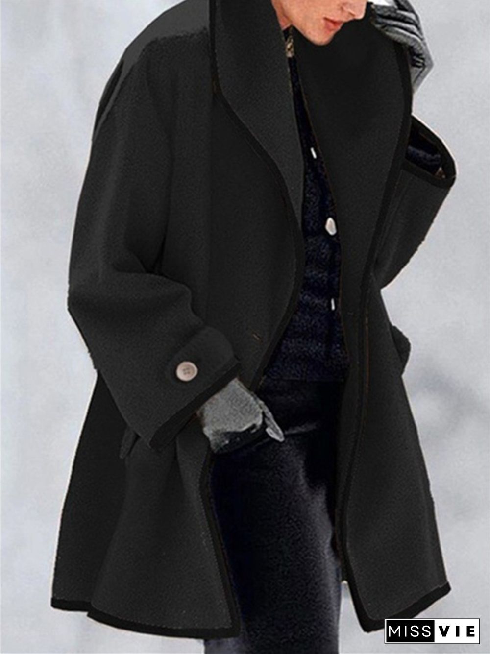 Women's Fashion Loose Solid Color Coat