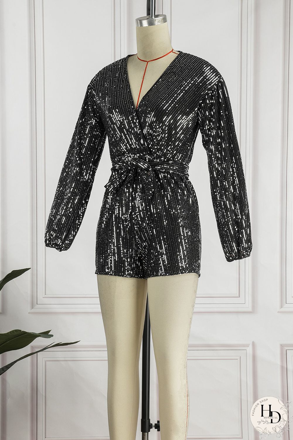 Silver White Casual Patchwork Sequins Frenulum V Neck Regular Romper