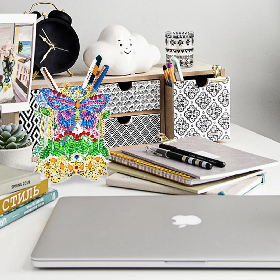 DIY Diamond Painting Pen Holder - Butterfly
