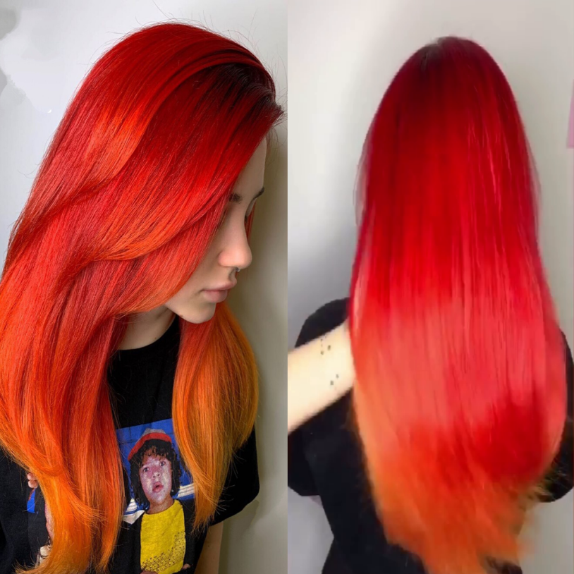 Zaesvini Hair® | (🔥HOT)Red Colorful Lace Wig Frontal Hand-Tied Trendy Wave Wig/Red Zaesvini