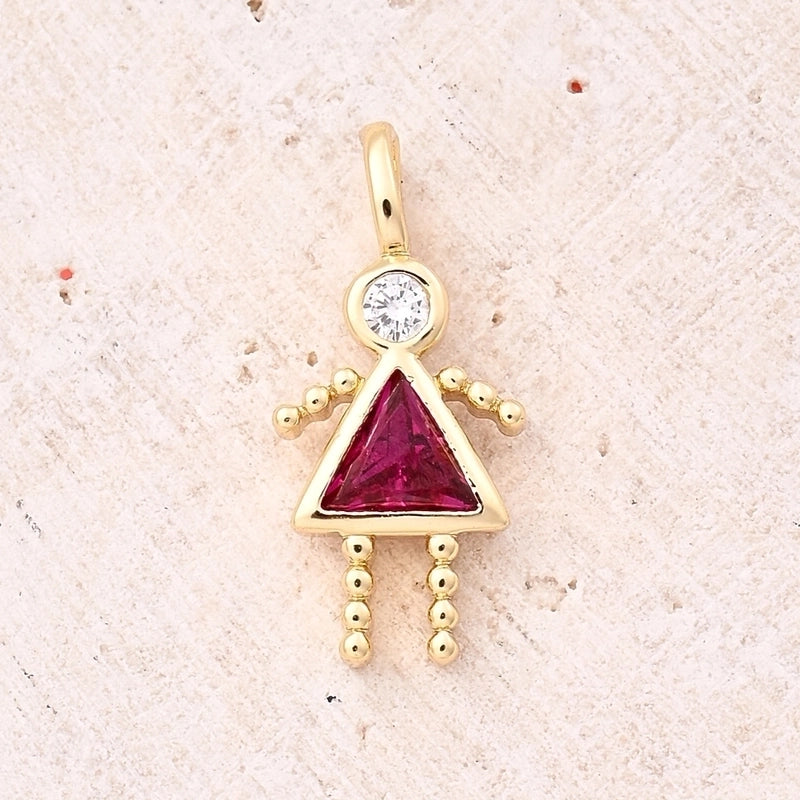 1 Piece 15x7mm Hole 2~2.9mm Copper Lucky Stone Birthstone Zircon 18K Gold Plated Geometric Simple Polished Jewelry Accessories Pendant