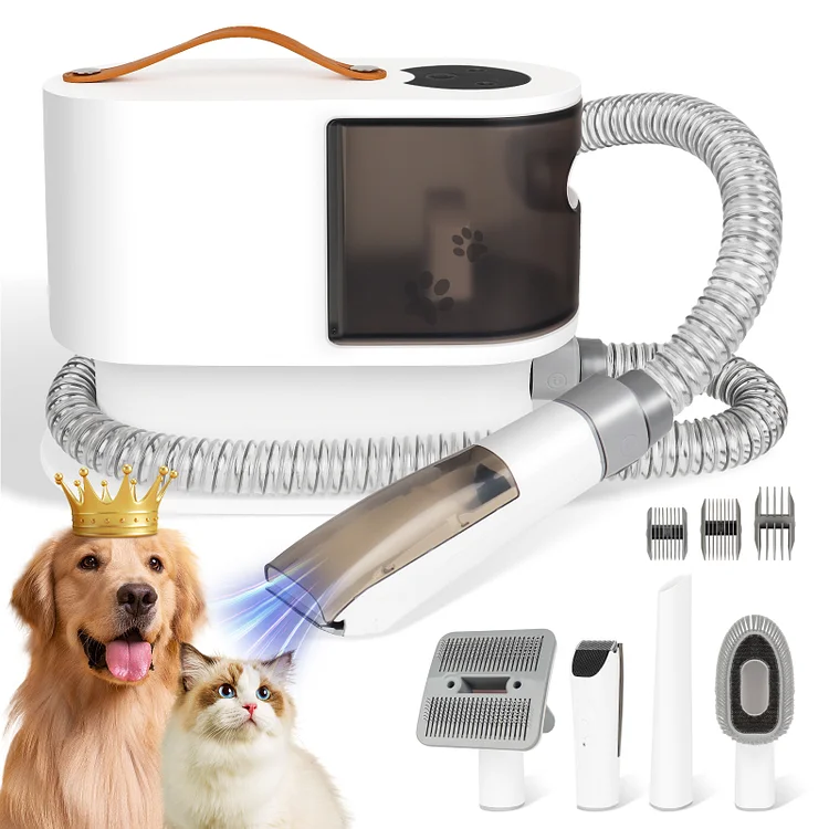 Dog Grooming Kit Pet Grooming Vacuum Dog Clippers 4 in 1 Low Noise 2L Dust Cup Pet Grooming Supplies for Shedding Dog Cat Hair