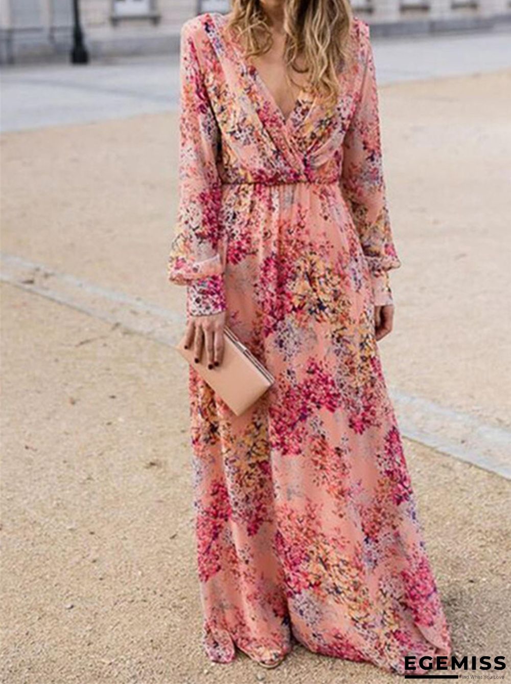 Slim Dress Sexy Deep V-neck Lace Up Waist Hem Dress | EGEMISS