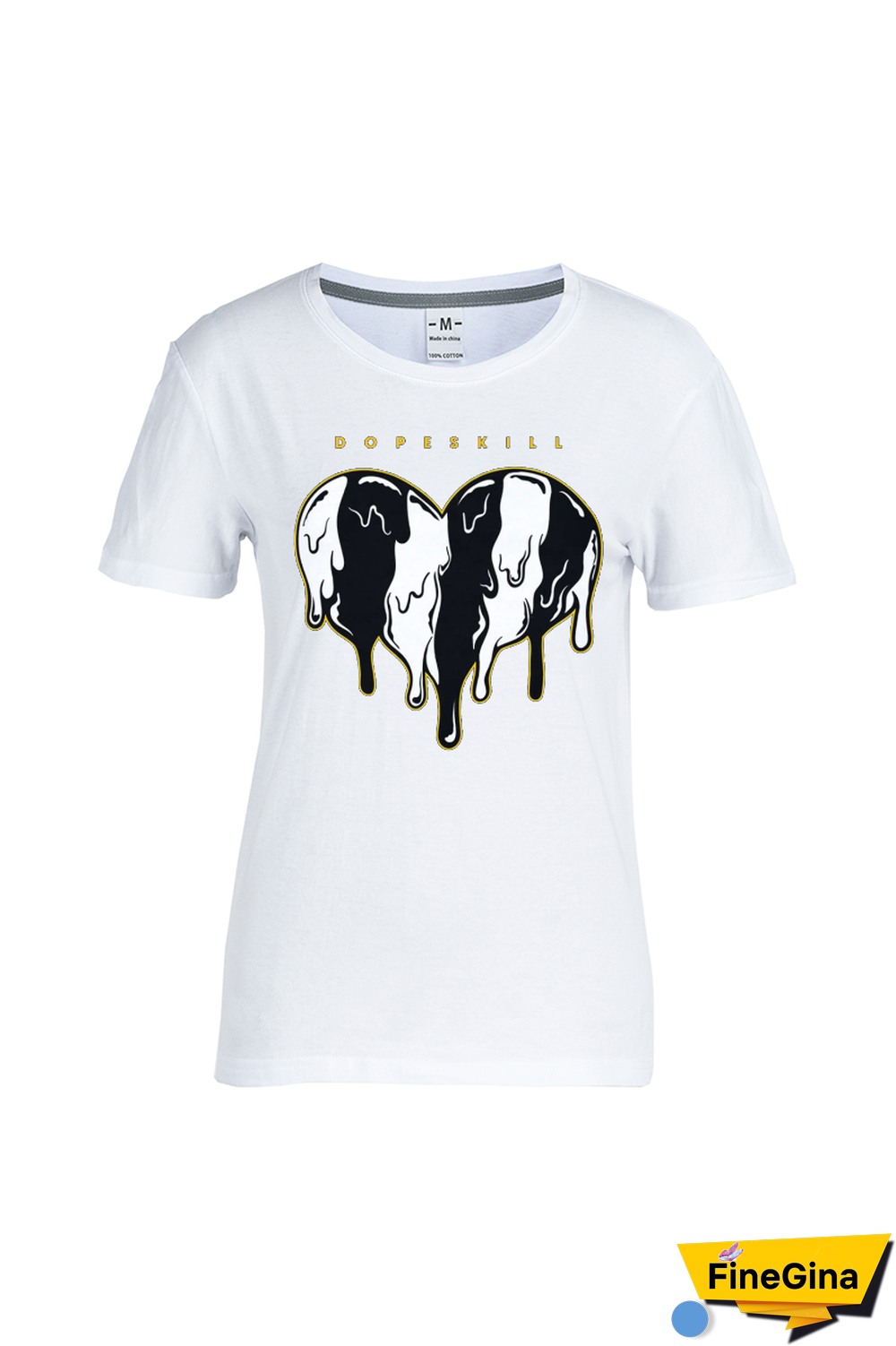 Black Casual Street Print Patchwork Letter O Neck T-Shirts