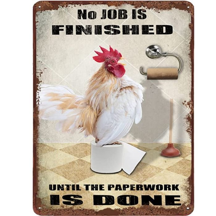 No Job Is Finished Until The Paperwork Is Done- Wooden Plaque & Vintage Tin Signs - 7.9x11.8/11.8x15.7inch