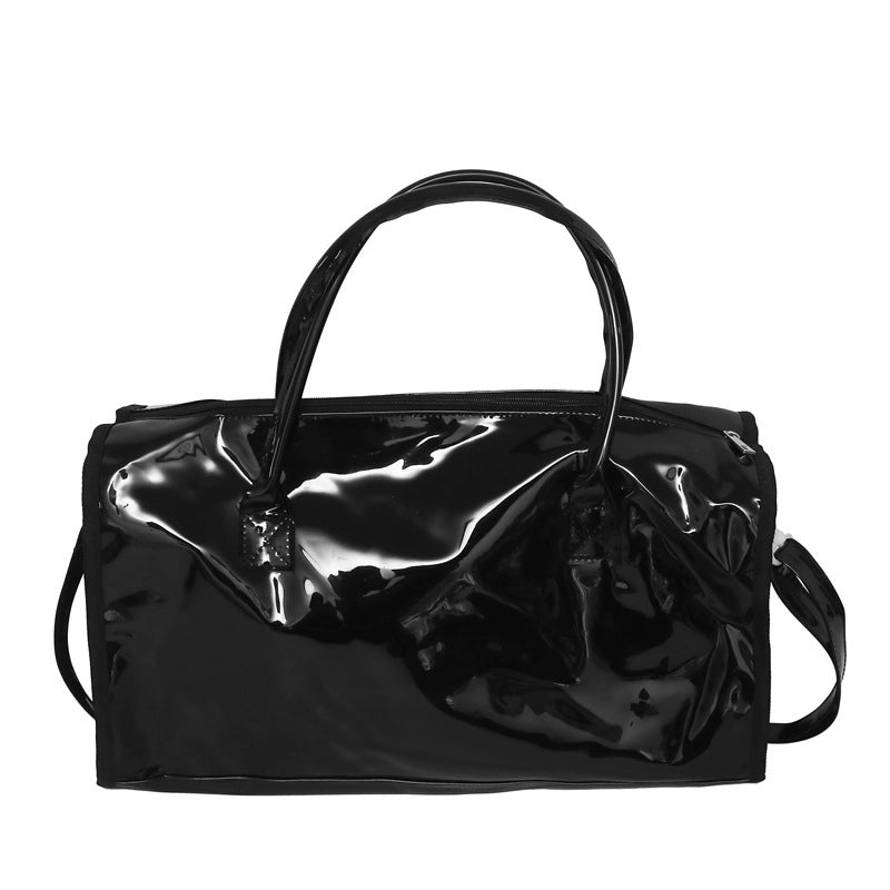 Unisex PVC Solid Color Basic Square Zipper Travel Bag