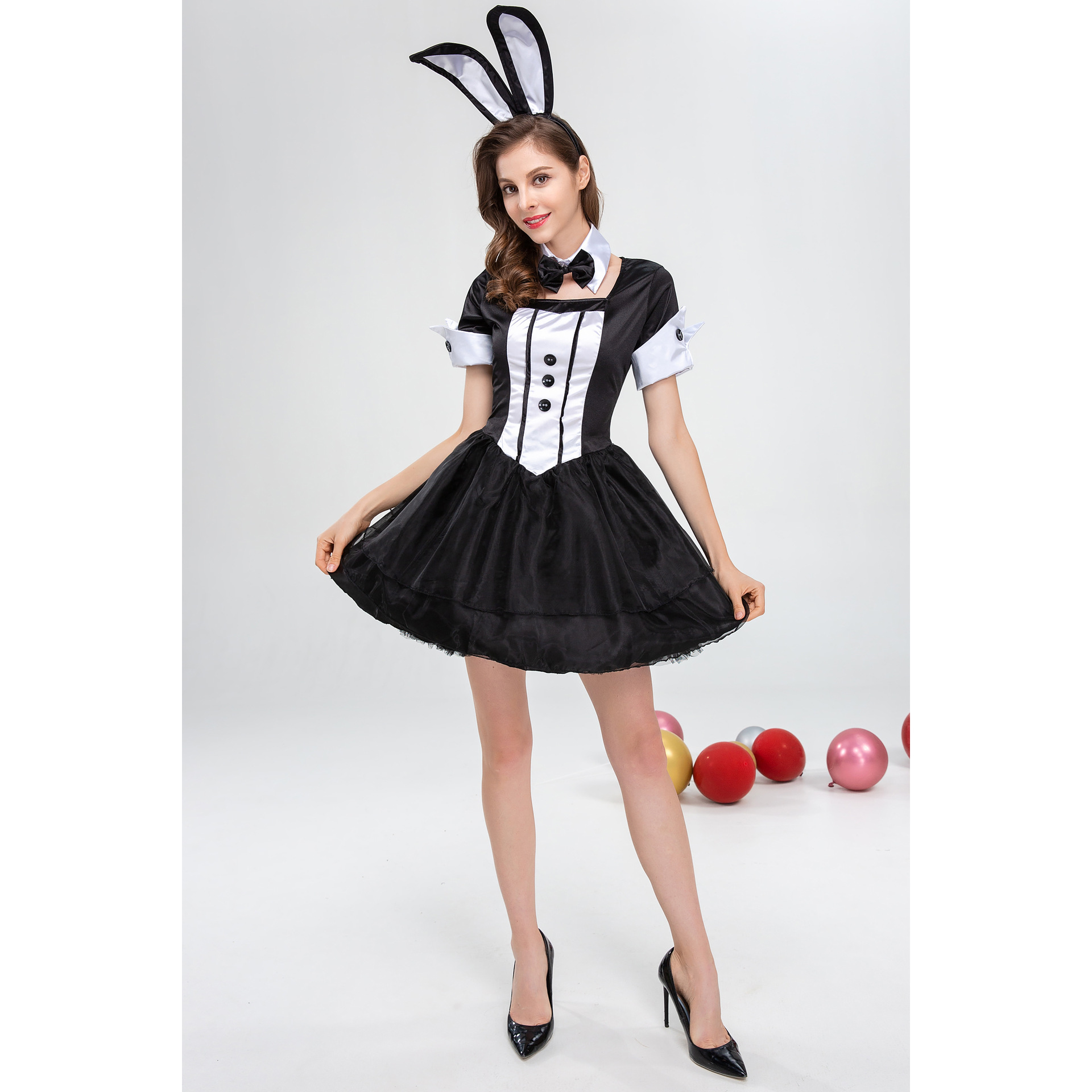 [Wetrose] In Stock Bunny Maid Cosplay Costume Servant Rabbit Dress Reverse Sexy Halloween Full Set Party Club Bar
