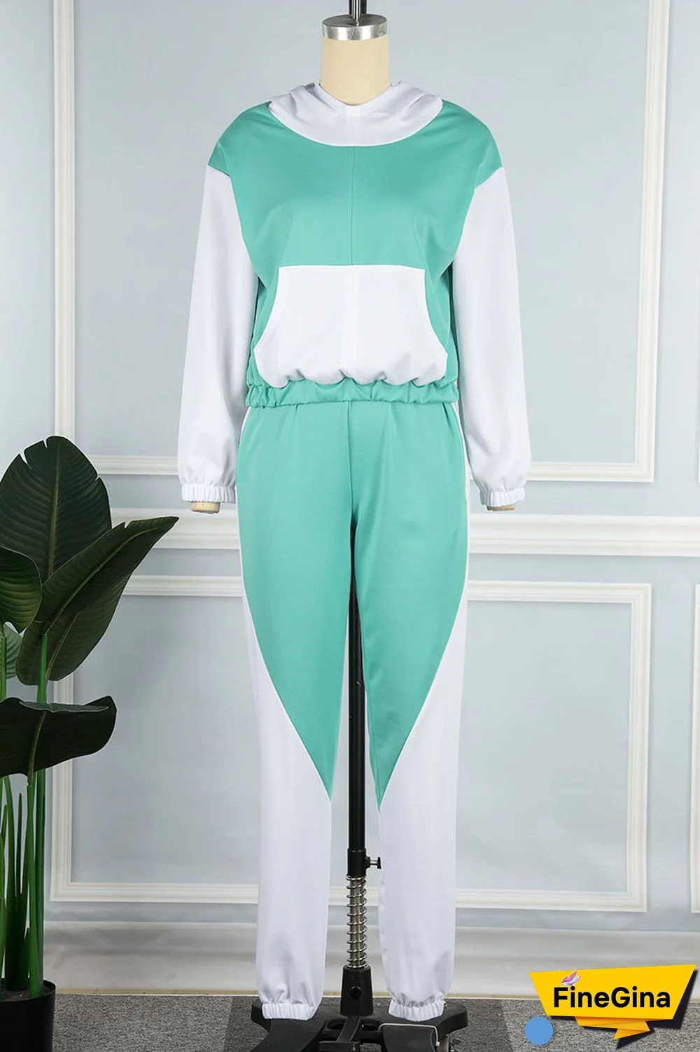 Yellow Casual Solid Patchwork Hooded Collar Long Sleeve Two Pieces