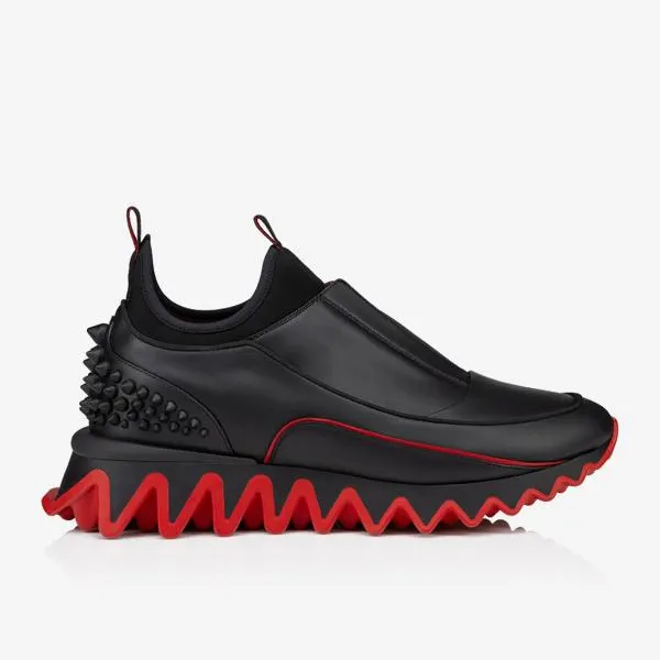 Gentleman's Red bottom Sneakers Polyester Round Toe Slip On Sneakers Rvet Decoration -vocosishoes