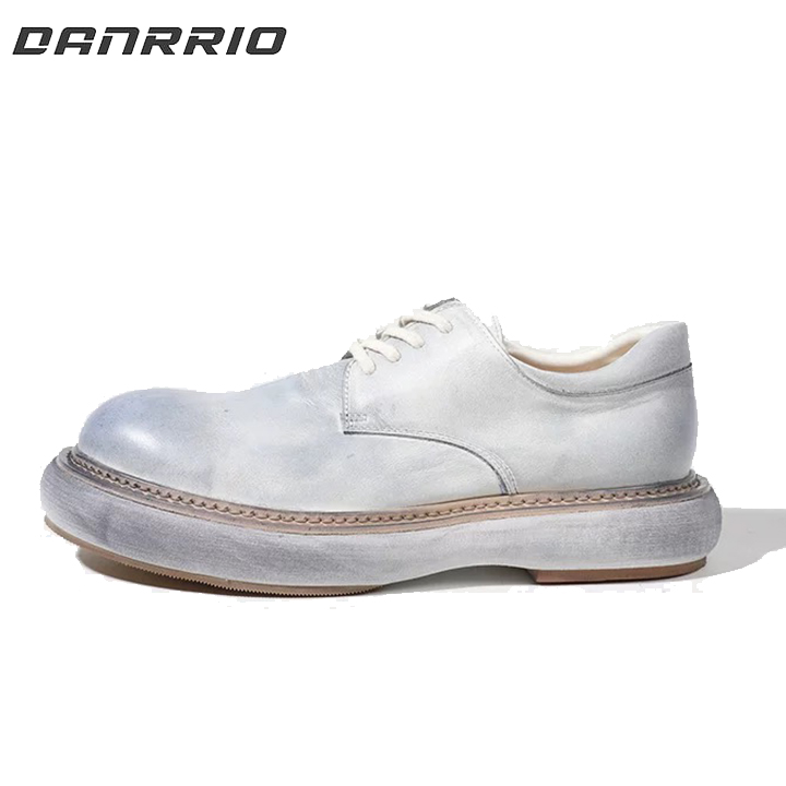 DANRRIO Soft Soled Comfortable Breathable Horsehide Casual Shoes|Blue Shoes DANRRIO.COM DANRRIO