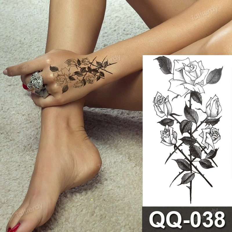 Waterproof Temporary Tattoo Sticker Tiger Lion King Compass Pattern Fake Tatto Flash Tatoo Small Body Art for Kids Women Men
