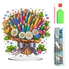 (US Local)Flower Double Sided Effect Table Top Diamond Painting Desktop Ornaments Kit (Pencil)
