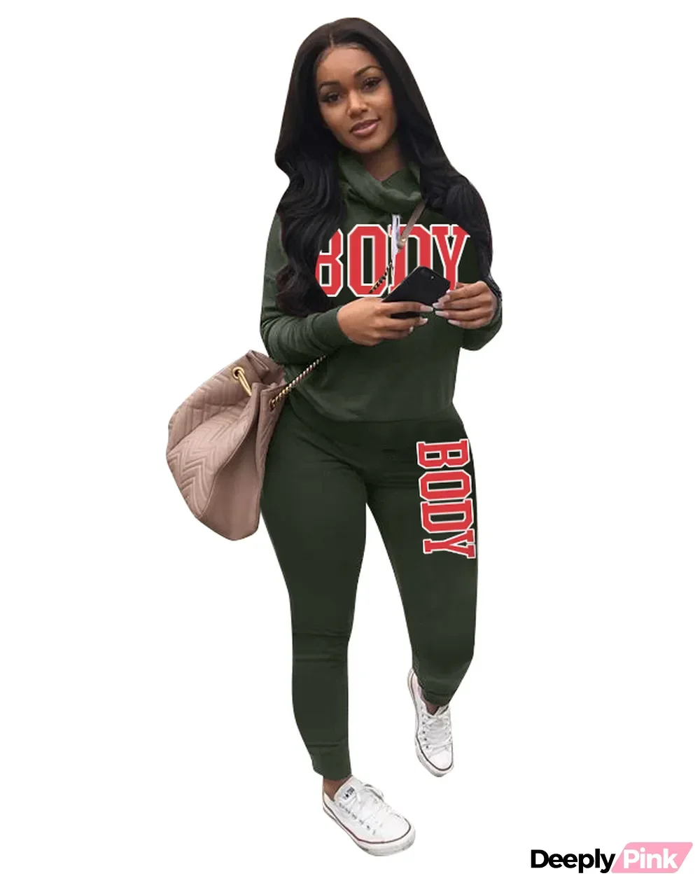 Autumn Letter Print Hooded Sweatsuit
