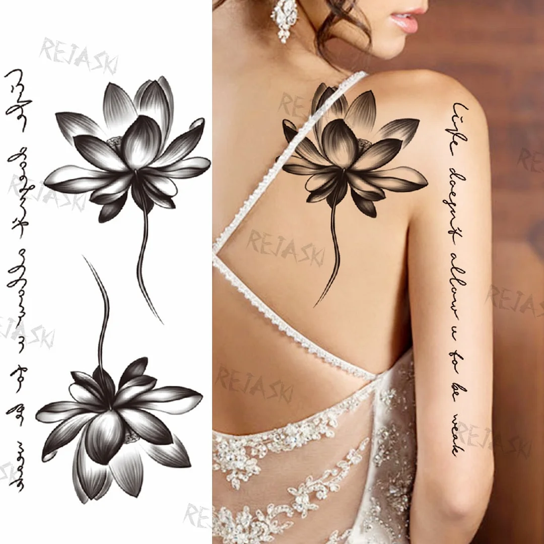 Gangster Wolf Temporary Tattoo For Women Men Death Skull Fake Tattoos Sticker DIY Harajuku Mermaid Waterproof Tatoo Body Art Arm